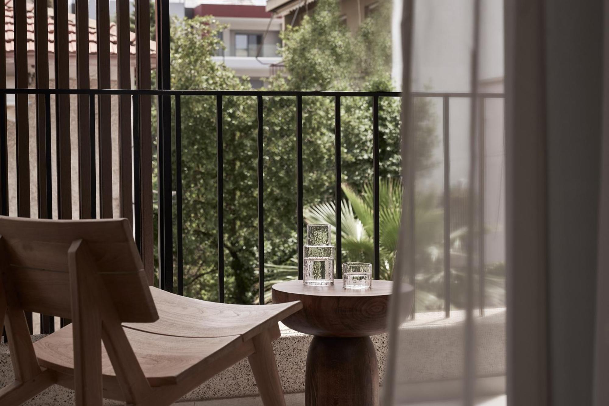 Hotel The Newel Psychiko Atenas Exterior foto 3D rendering of a balcony